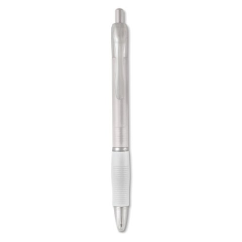 Długopis z gumowym uchwytem przezroczysty biały (KC6217-26)
