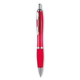 Długopis z miękkim uchwytem przezroczysty czerwony (KC3314-25)