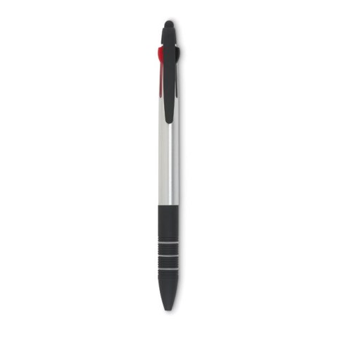 3-kolorowy długopis z rysikiem srebrny (MO8812-14)