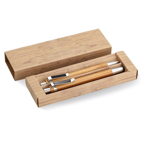 Bambusowy zestaw długopis i o drewna (MO8111-40)