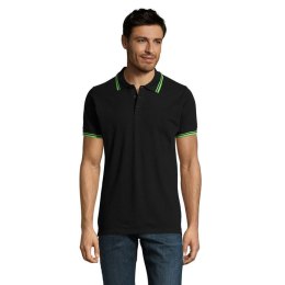 PASADENA męskie polo 200g Czarny/Limonka 3XL (S00577-BN-3XL)