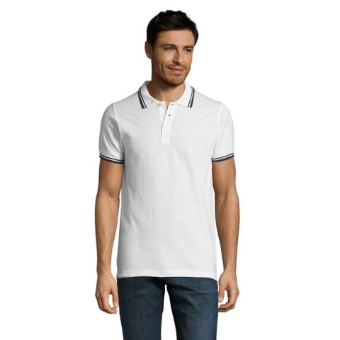 PASADENA męskie polo 200g white / navy 3XL (S00577-NW-3XL)