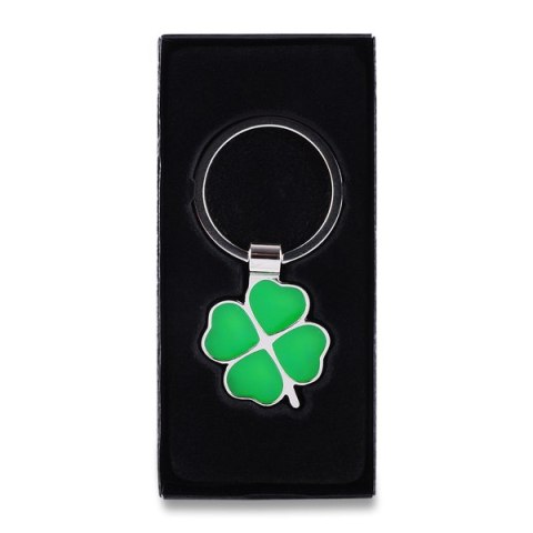 Brelok Clover Luck, zielony/srebrny