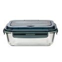 Szklany lunch box ze sztućcami 1000 ml Lagos, czarny