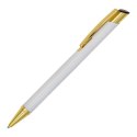 Długopis aluminiowy Lindi, biały/złoty