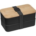 Lunch box 600 ml ze sztućcami PESCARA kolor czarny