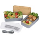 Lunch box 2x600 ml ze sztućcami PESCARA kolor szary