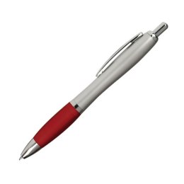 Długopis plastikowy, gumowany kolor Bordowy