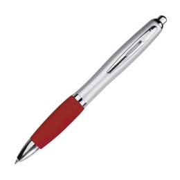 Długopis plastikowy, gumowany kolor Bordowy