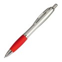 Długopis plastikowy, gumowany kolor Czerwony