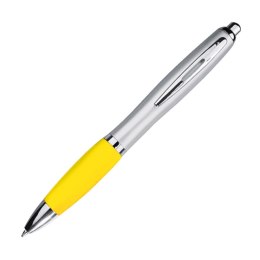Długopis plastikowy, gumowany kolor Żółty