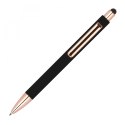 Długopis plastikowy gumowany kolor Czarny