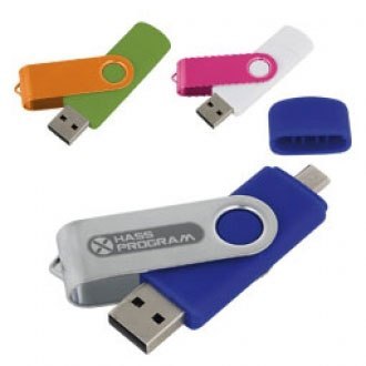 Pendrive z metalu i plastiku OTG type-C kolor Wielokolorowy