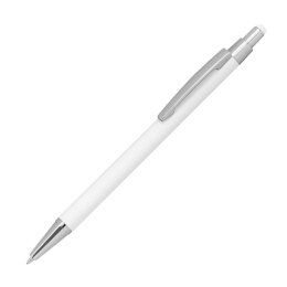Długopis metalowy, gumowany kolor Biały