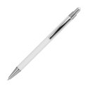 Długopis metalowy, gumowany kolor Biały