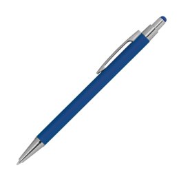 Długopis metalowy, gumowany kolor Niebieski