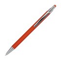 Długopis metalowy, gumowany kolor Pomarańczowy