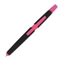Długopis plastikowy do ekranów dotykowych z zakreślaczem kolor Różowy