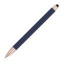 Długopis plastikowy gumowany kolor Granatowy