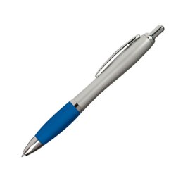 Długopis plastikowy, gumowany kolor Niebieski