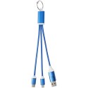 Metal kabel do ładowania 4 w 1 z aluminium z recyklingu z łańcuchem do kluczy błękit królewski (12438253)