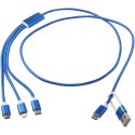 Versatile kabel do ładowania 5-1 z aluminium z recyklingu błękit królewski (12438653)