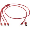 Versatile kabel do ładowania 5-1 z aluminium z recyklingu czerwony (12438621)