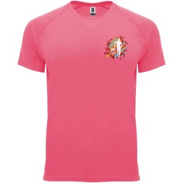 Bahrain sportowa koszulka męska z krótkim rękawem fluor lady pink (R04074Q2)