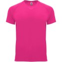 Bahrain sportowa koszulka męska z krótkim rękawem pink fluor (R04074P4)