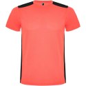 Detroit sportowa koszulka unisex z krótkim rękawem fluor coral, czarny (R66529N1)