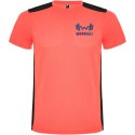 Detroit sportowa koszulka unisex z krótkim rękawem fluor coral, czarny (R66529N4)