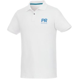 Beryl short sleeve men's organic recycled polo biały (37502013)