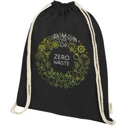 Orissa 100 g/m² organic cotton drawstring bag 5L czarny (12049090)