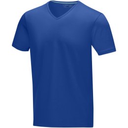 Kawartha short sleeve men's organic V-neck t-shirt niebieski (38016440)