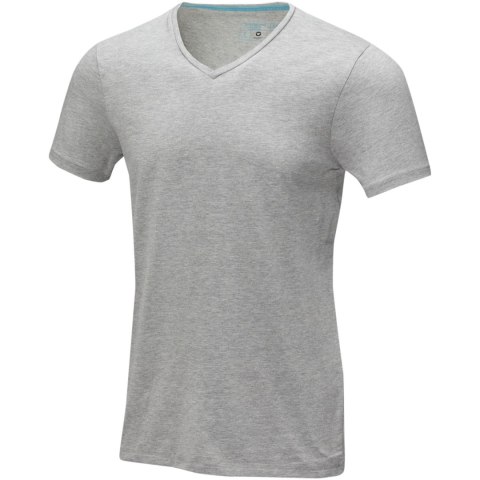 Kawartha short sleeve men's organic V-neck t-shirt szary melanż (38016961)