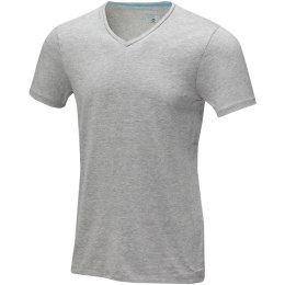 Kawartha short sleeve men's organic V-neck t-shirt szary melanż (38016964)