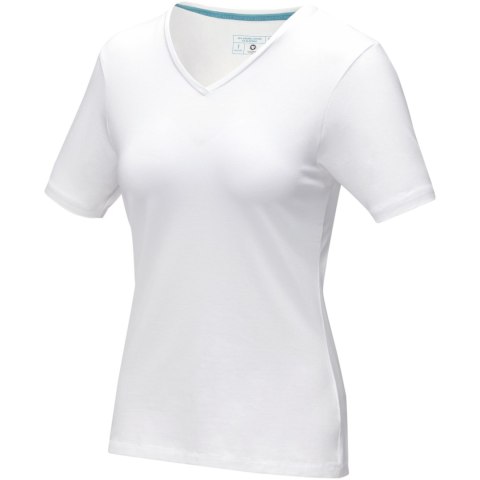 Kawartha short sleeve women's organic V-neck t-shirt biały (38017014)