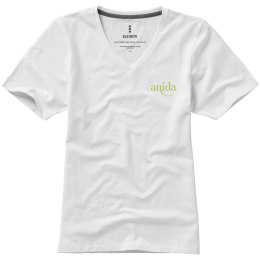 Kawartha short sleeve women's organic V-neck t-shirt biały (38017014)