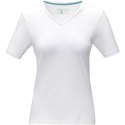 Kawartha short sleeve women's organic V-neck t-shirt biały (38017014)