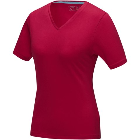 Kawartha short sleeve women's organic V-neck t-shirt czerwony (38017251)