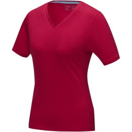 Kawartha short sleeve women's organic V-neck t-shirt czerwony (38017253)