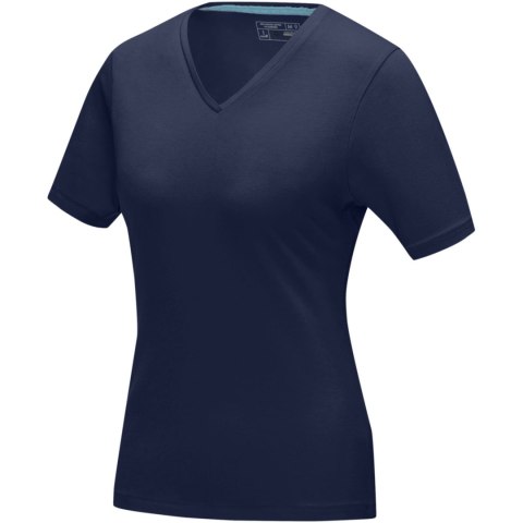 Kawartha short sleeve women's organic V-neck t-shirt granatowy (38017491)