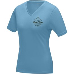 Kawartha short sleeve women's organic V-neck t-shirt niebieski nxt (38017432)