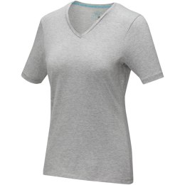 Kawartha short sleeve women's organic V-neck t-shirt szary melanż (38017960)