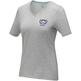 Kawartha short sleeve women's organic V-neck t-shirt szary melanż (38017960)