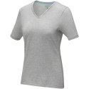 Kawartha short sleeve women's organic V-neck t-shirt szary melanż (38017962)