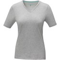 Kawartha short sleeve women's organic V-neck t-shirt szary melanż (38017962)