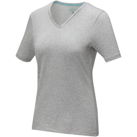 Kawartha short sleeve women's organic V-neck t-shirt szary melanż (38017964)