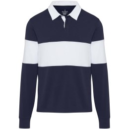 Clyde unisex organic rugby polo sweatshirt granatowy, biały (38237921)