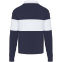 Clyde unisex organic rugby polo sweatshirt granatowy, biały (38237921)